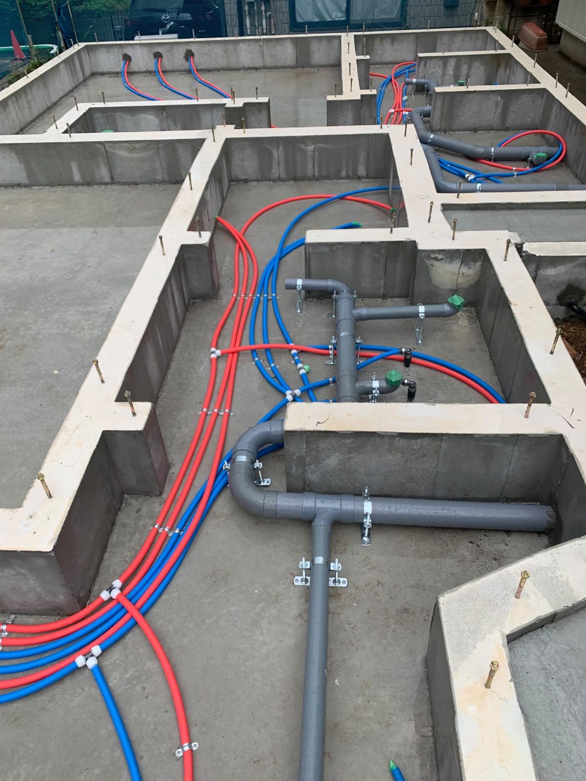 新築住宅 基礎配管工事 施工写真 2